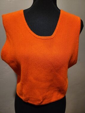House of Harlow 1960 Sleeveless Knit Top in Bright Orange